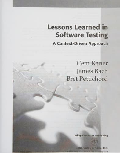 Lessons Learned in Software Testing
